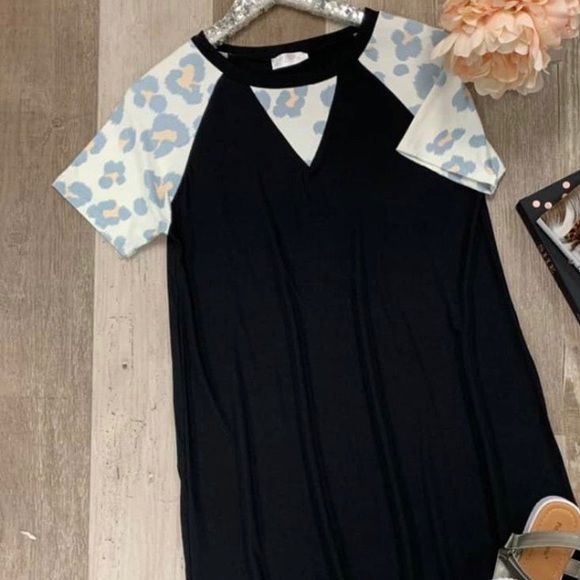 Black dress with cheetah print accents - Picture 1 of 2